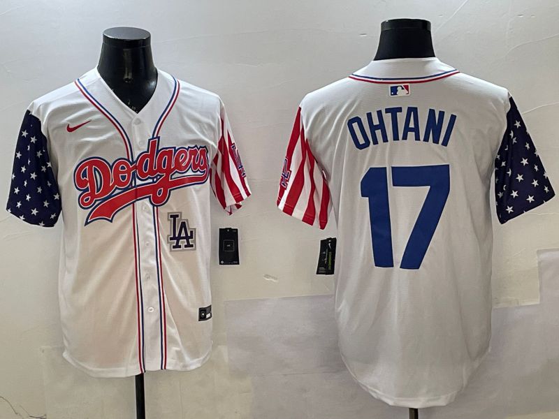 Men Los Angeles Dodgers 17 Ohtani White a generation of national flags Joint name 2025 Nike MLB Jersey style 22